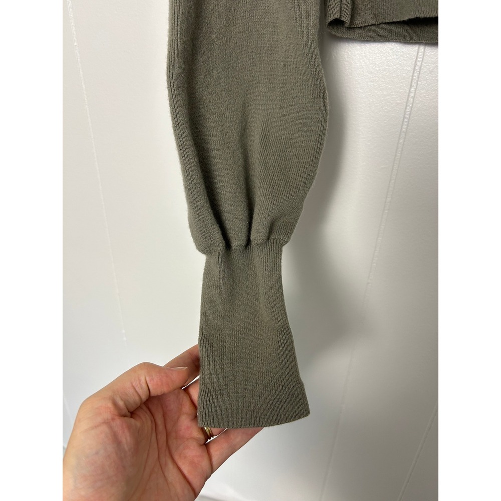 Aritzia Wilfred Rebecca Sweater Turtleneck Crop Top Size XS‎ Green Olive AS IS - Picture 5 of 8